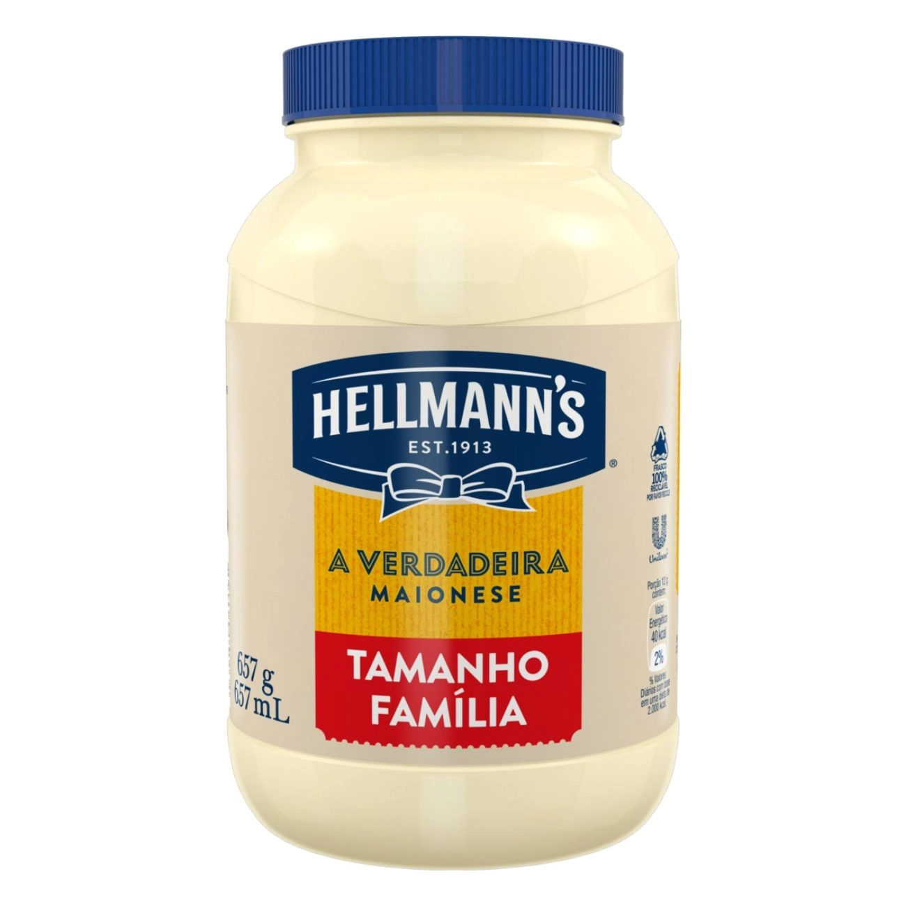 Maionese Hellmanns Pote 657g Tamanho Família