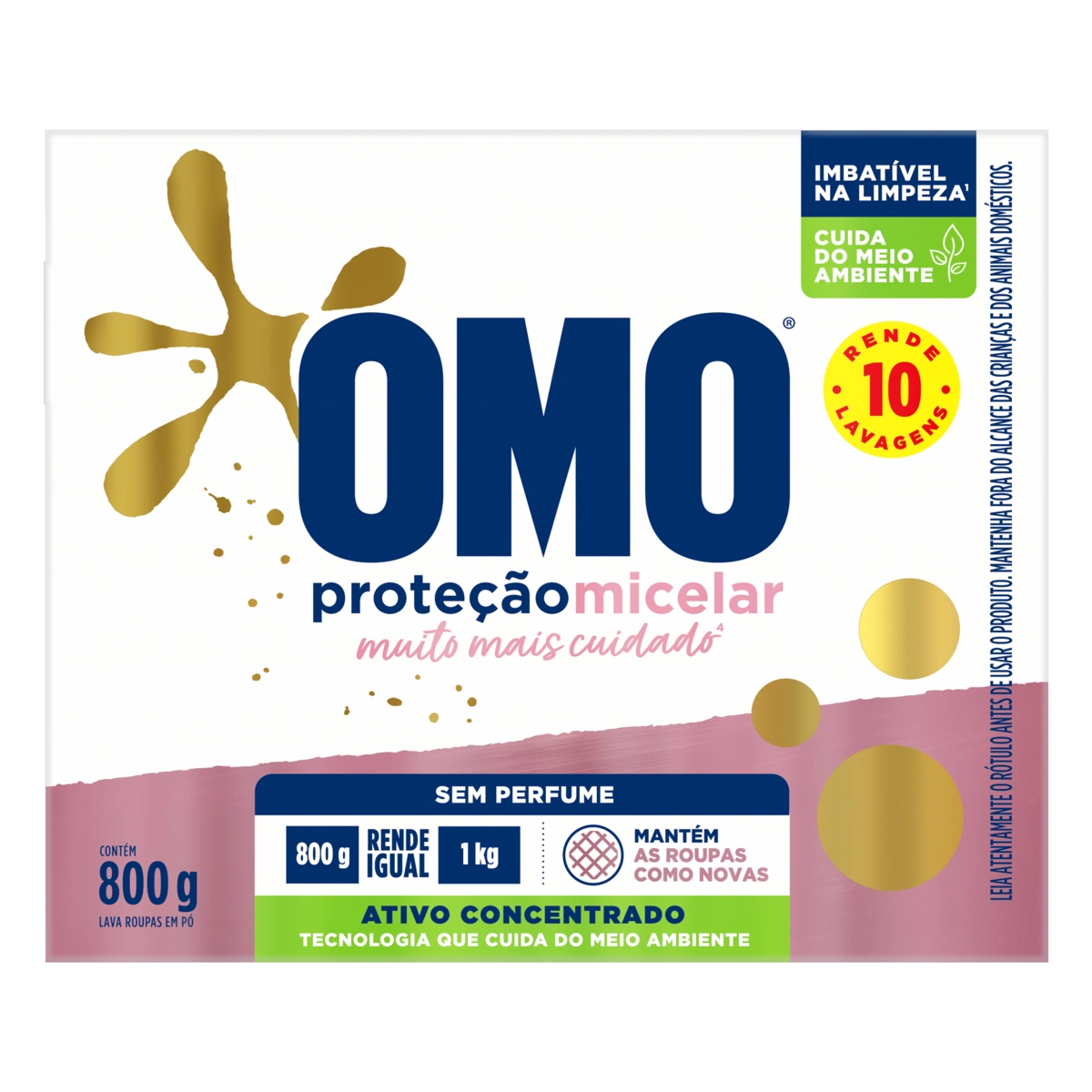 Sabão em Pó Omo Proteção Micelar 800g
