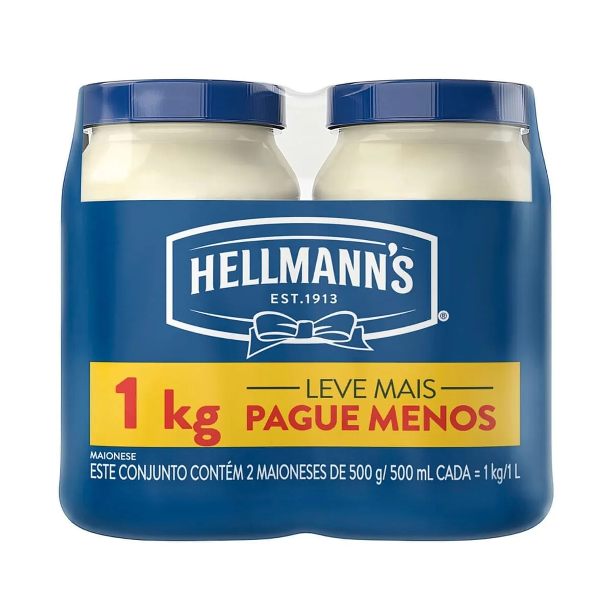 Pack Maionese Hellmann's 2 Unidades com Pote 500g cada Oferta Especial