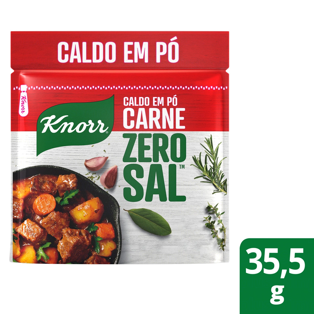 Caldo em Pó Carne Zero Sal Knorr Pouch 37,5g