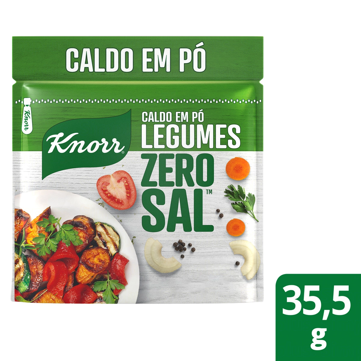 Caldo Em Pó KNORR Sabor Legumes Zero Sal Pacote 37,5g