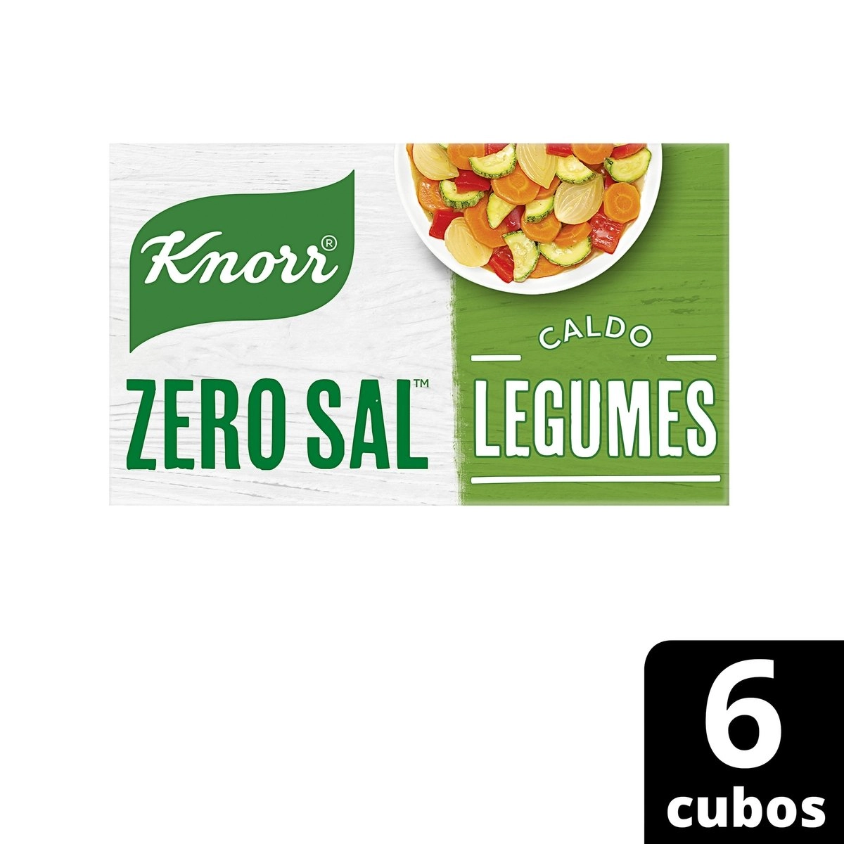 Caldo em Tablete Legumes Zero Sal Knorr Caixa 48g 6 Unidades