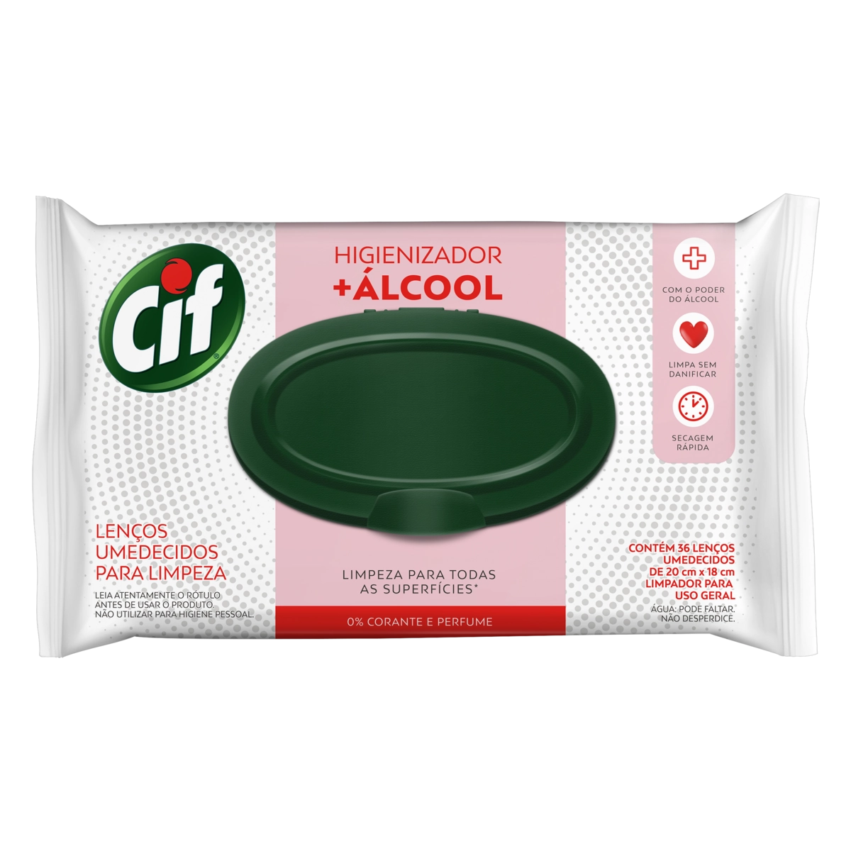 Lenços Umedecidos Higienizador com Álcool Cif 36 unidades