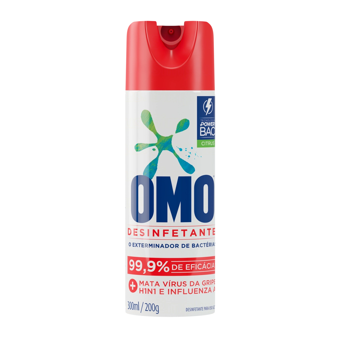 Desinfetante Bactericida Aerossol Citrus Omo Lata 300ml