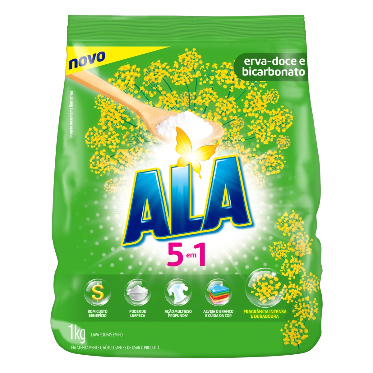 Lava Roupas Pó Erva Doce E Bicarbonato Ala Pacote 1kg Edição Especial 25 Anos