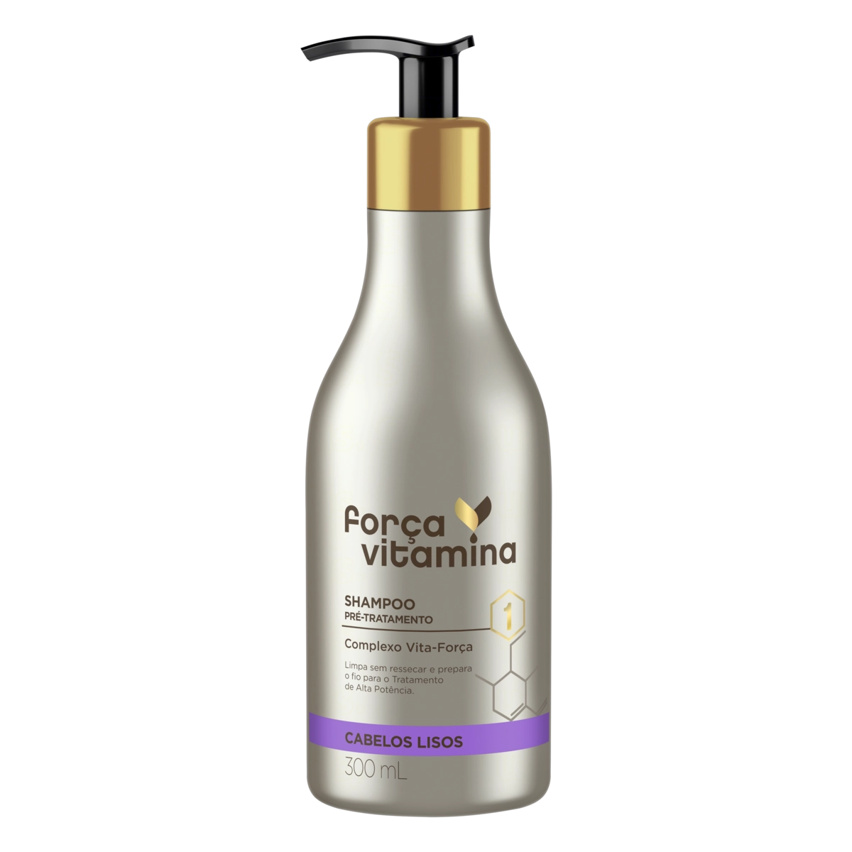Shampoo Força Vitamina Cabelos Lisos 300ml