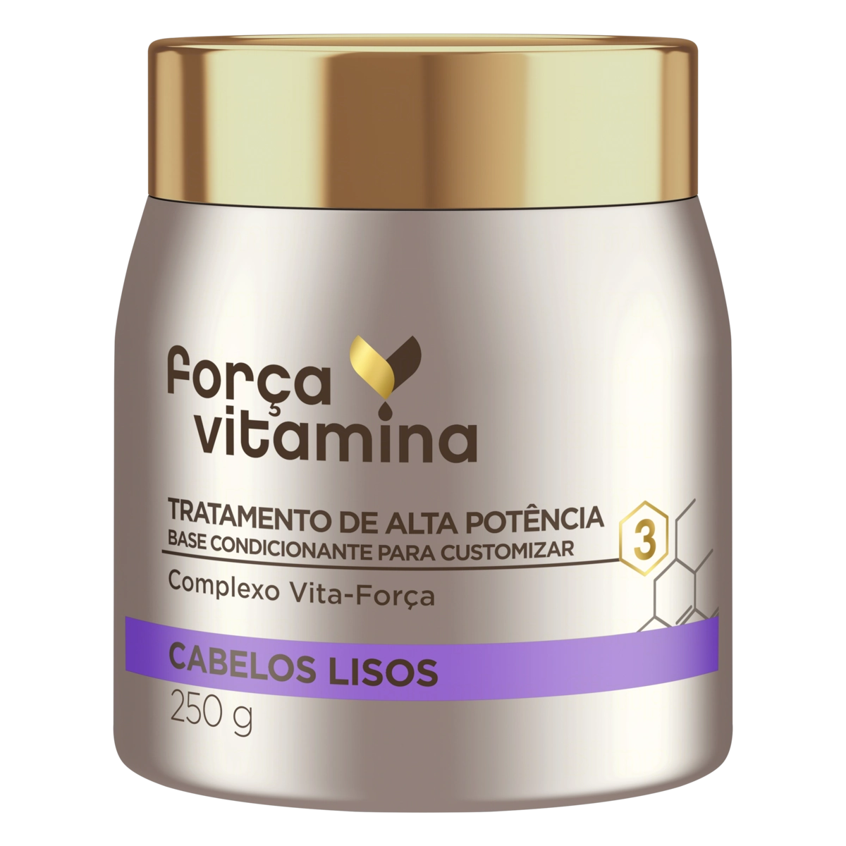 Máscara De Tratamento Cabelo Liso Força Vitamina Pote 250g