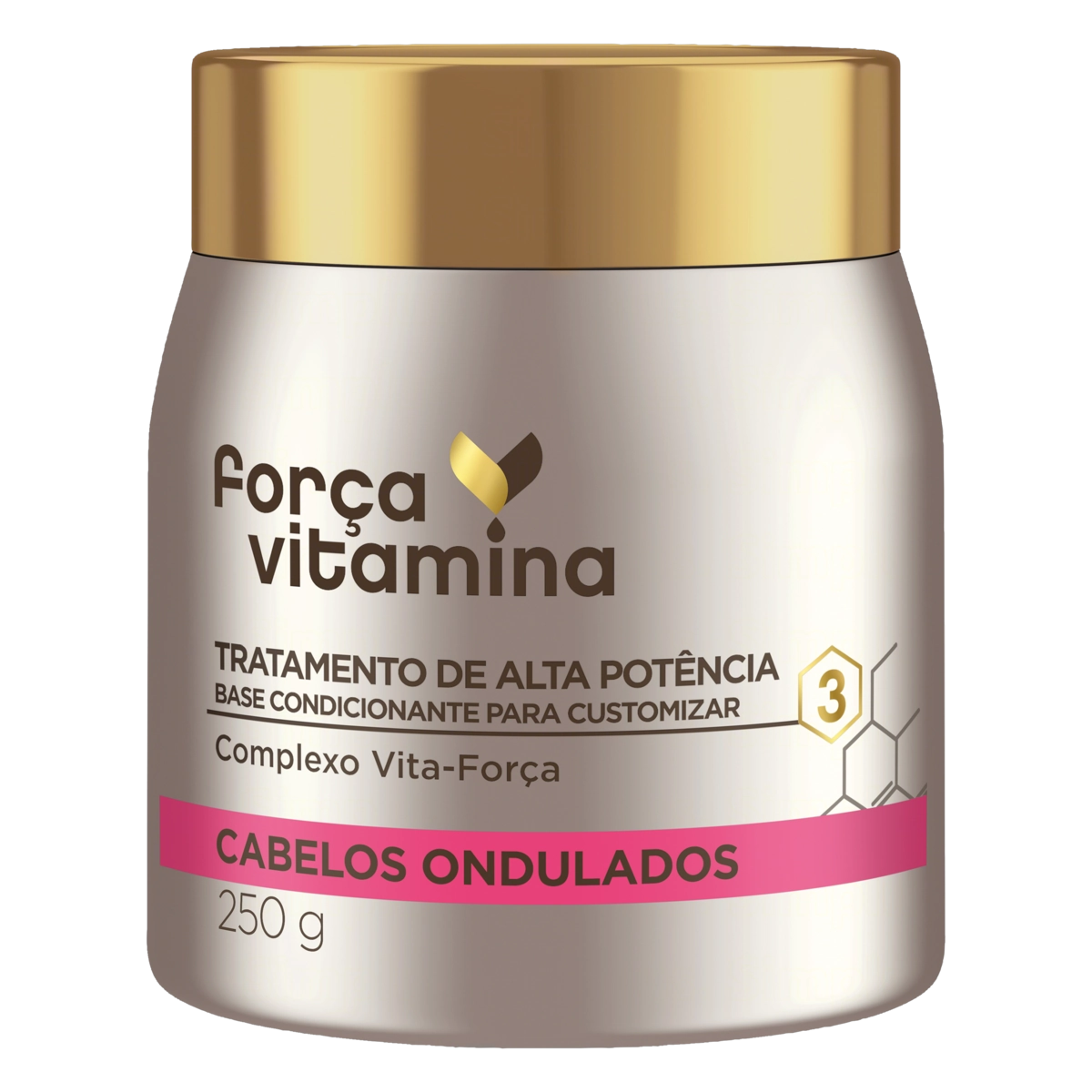 Máscara De Tratamento Cabelo Ondulado Força Vitamina Pote 250g