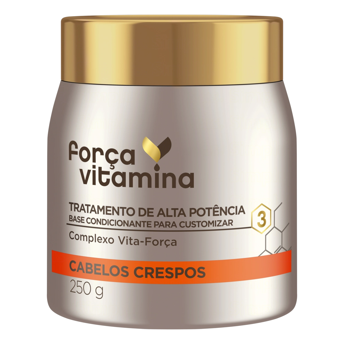 Máscara De Tratamento Cabelo Crespo Força Vitamina Pote 250g