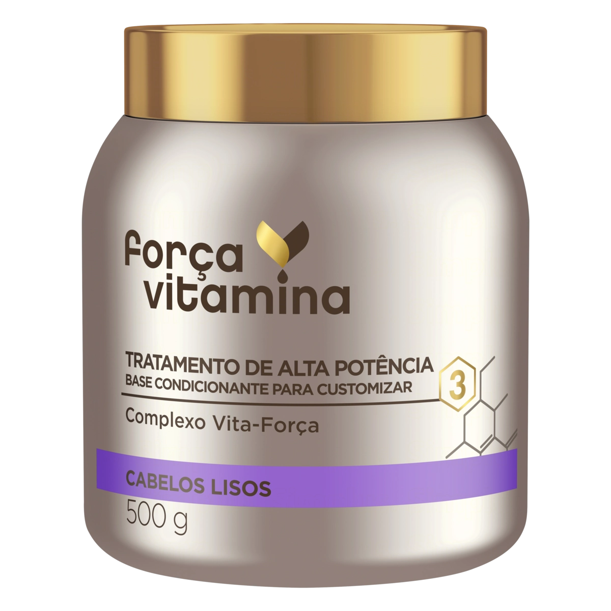 Máscara De Tratamento Cabelo Liso Força Vitamina Pote 500g
