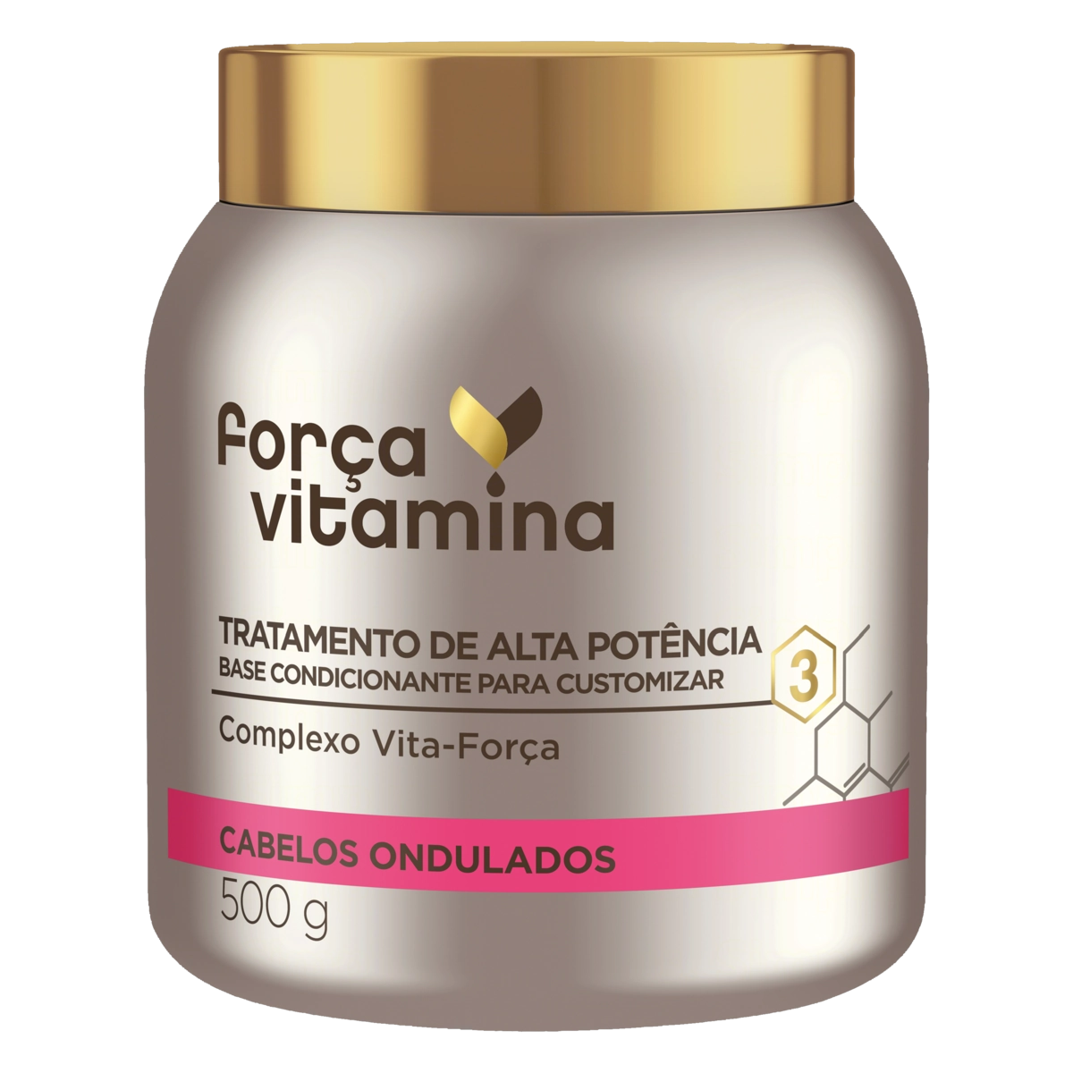 Máscara De Tratamento Cabelo Ondulado Força Vitamina Pote 500g