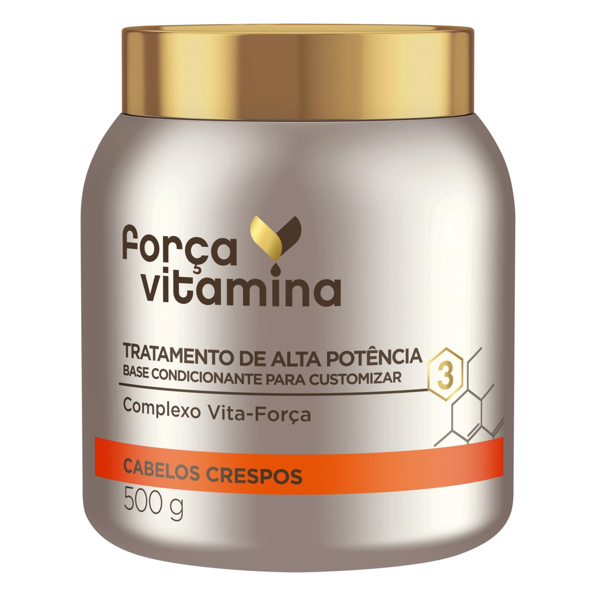 Máscara De Tratamento Cabelo Crespo Força Vitamina Pote 500g