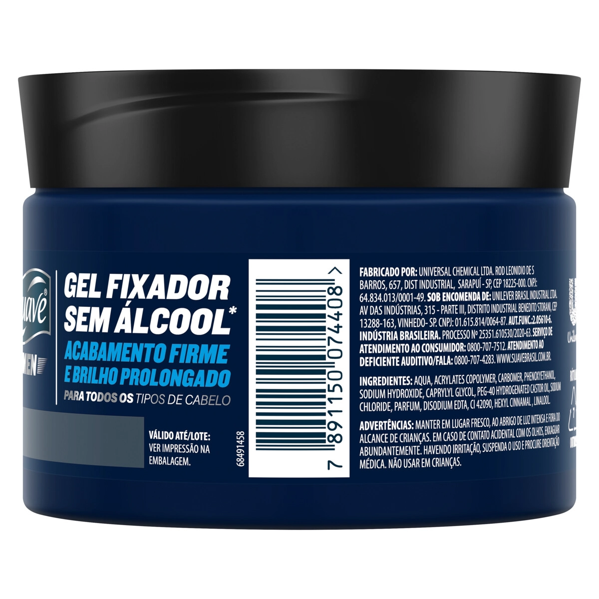 Gel Fixador Mega Forte Suave Men Pote 300g