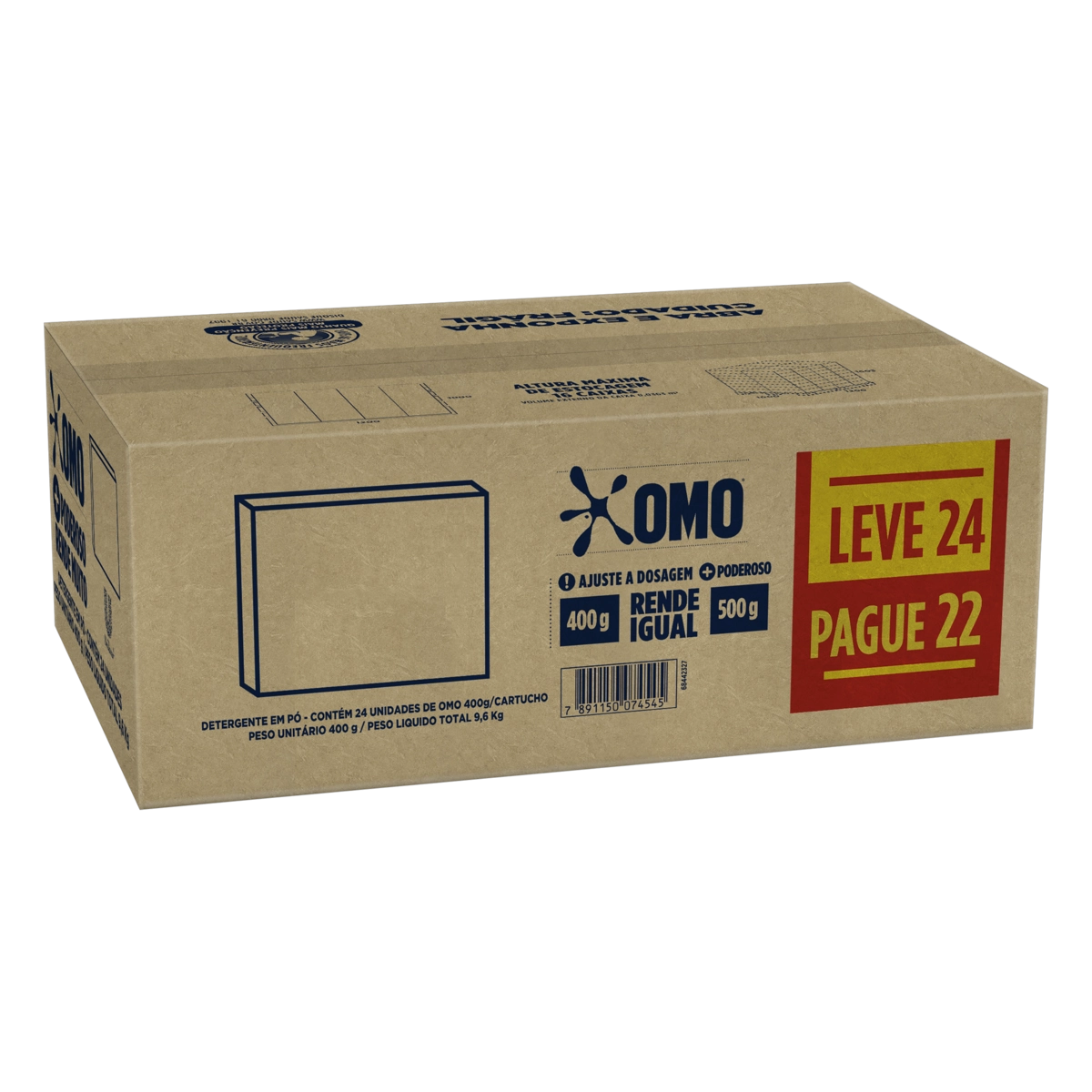 Pack Sabão Pó Omo Caixa 9,6kg Leve 24 Pague 22 Unidades