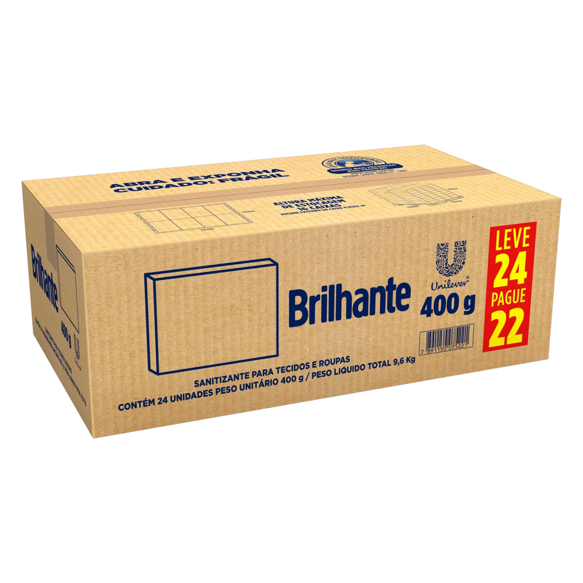 Pack Lava Roupas Pó Brilhante Caixa 9,6kg Leve 24 Pague 22 Unidades