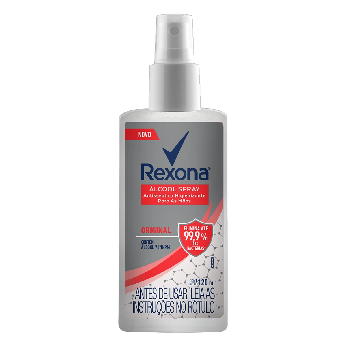 álcool Líquido 70 Inpm Original Rexona Frasco 120ml Spray