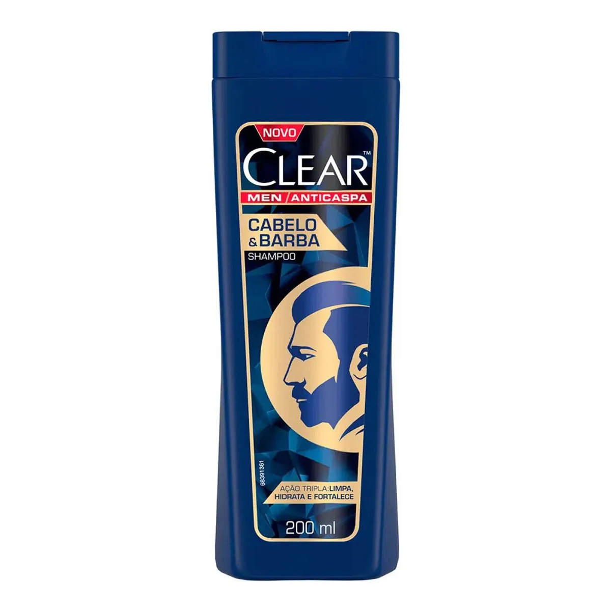 Shampoo Anticaspa Clear Men Cabelo & Barba Frasco 200ml