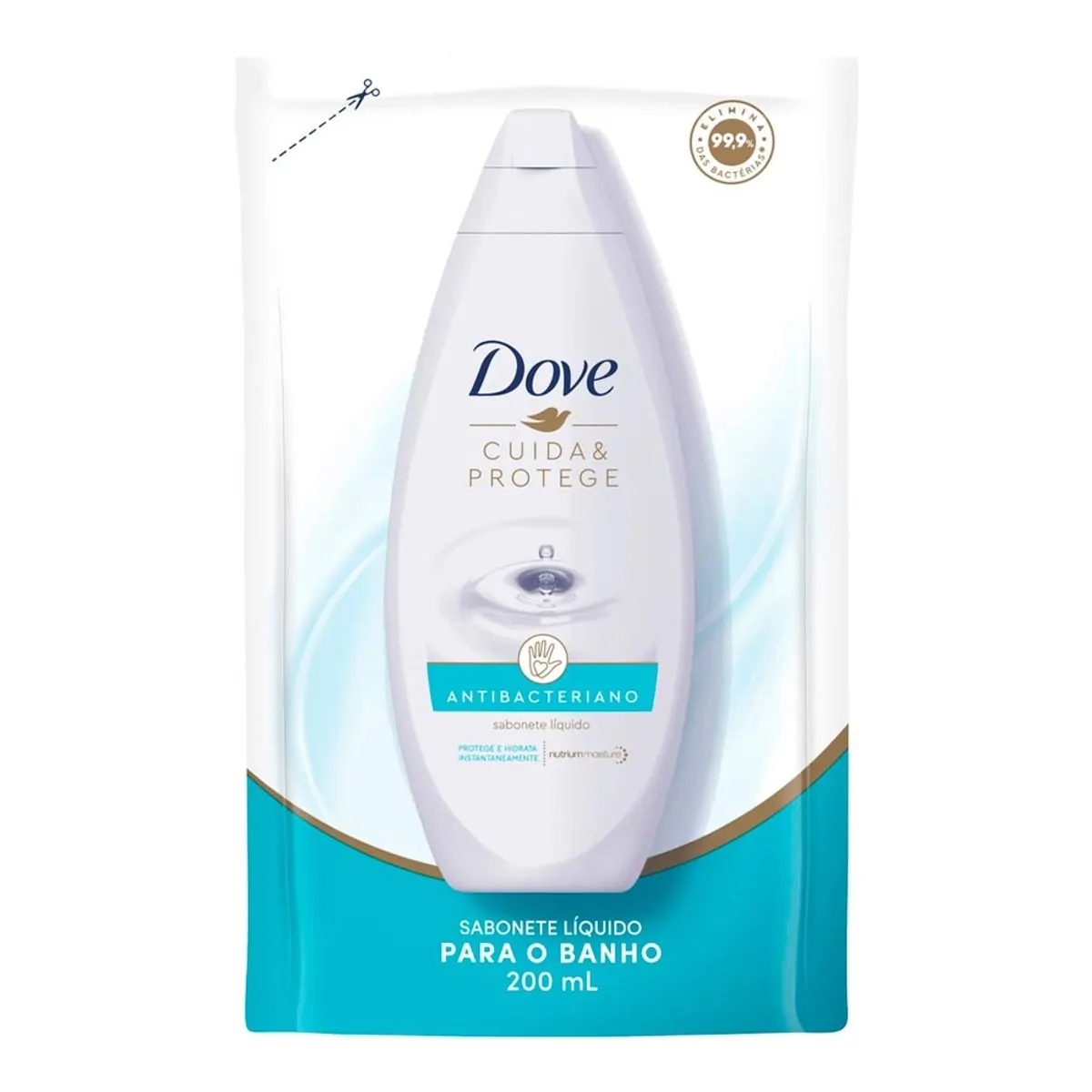 Sabonete Liquido Dove Cuida & Protege Antibacteriano Refil 200 ML