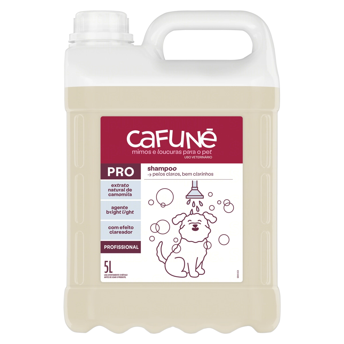 Shampoo Uso Veterinário Pelos Claros Camomila Cafuné Pro Galão 5l