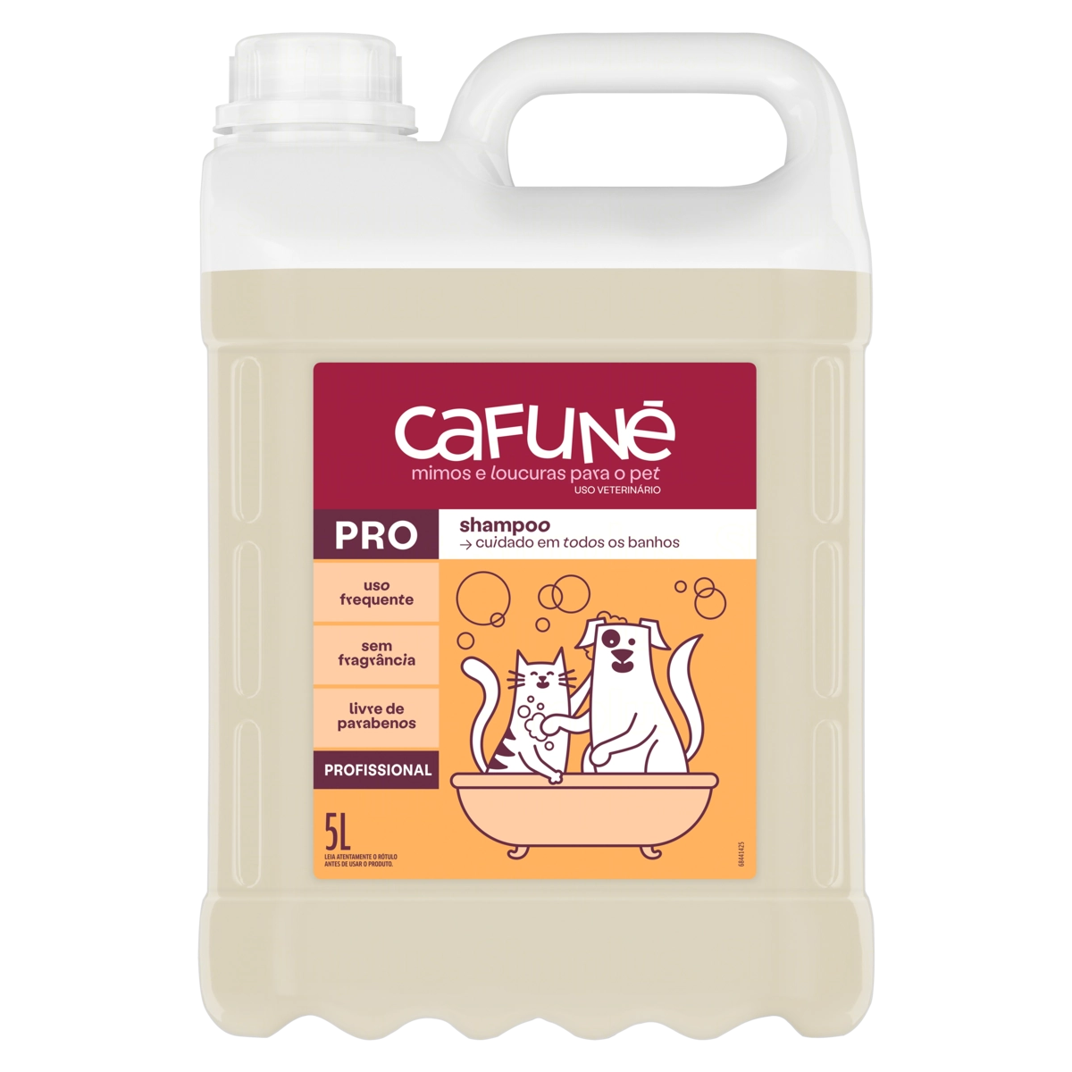 Shampoo Uso Veterinário Sem Fragrância Cafuné Pro Galão 5l