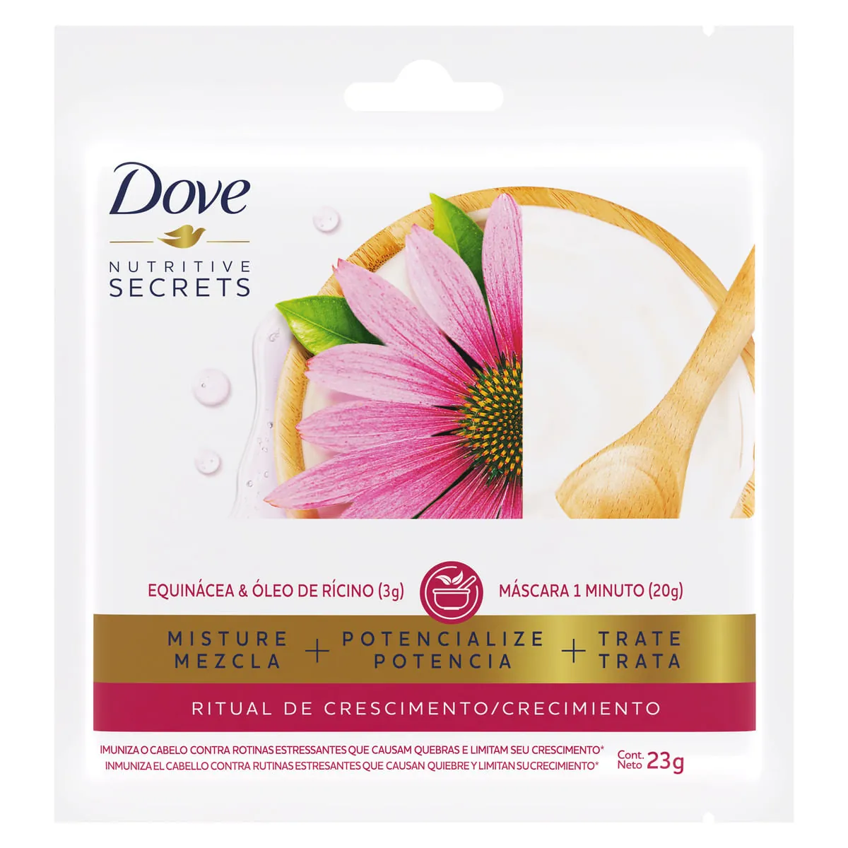 Máscara de Tratamento Dove Nutritive Secrets Ritual de Crescimento Envelope 23 g