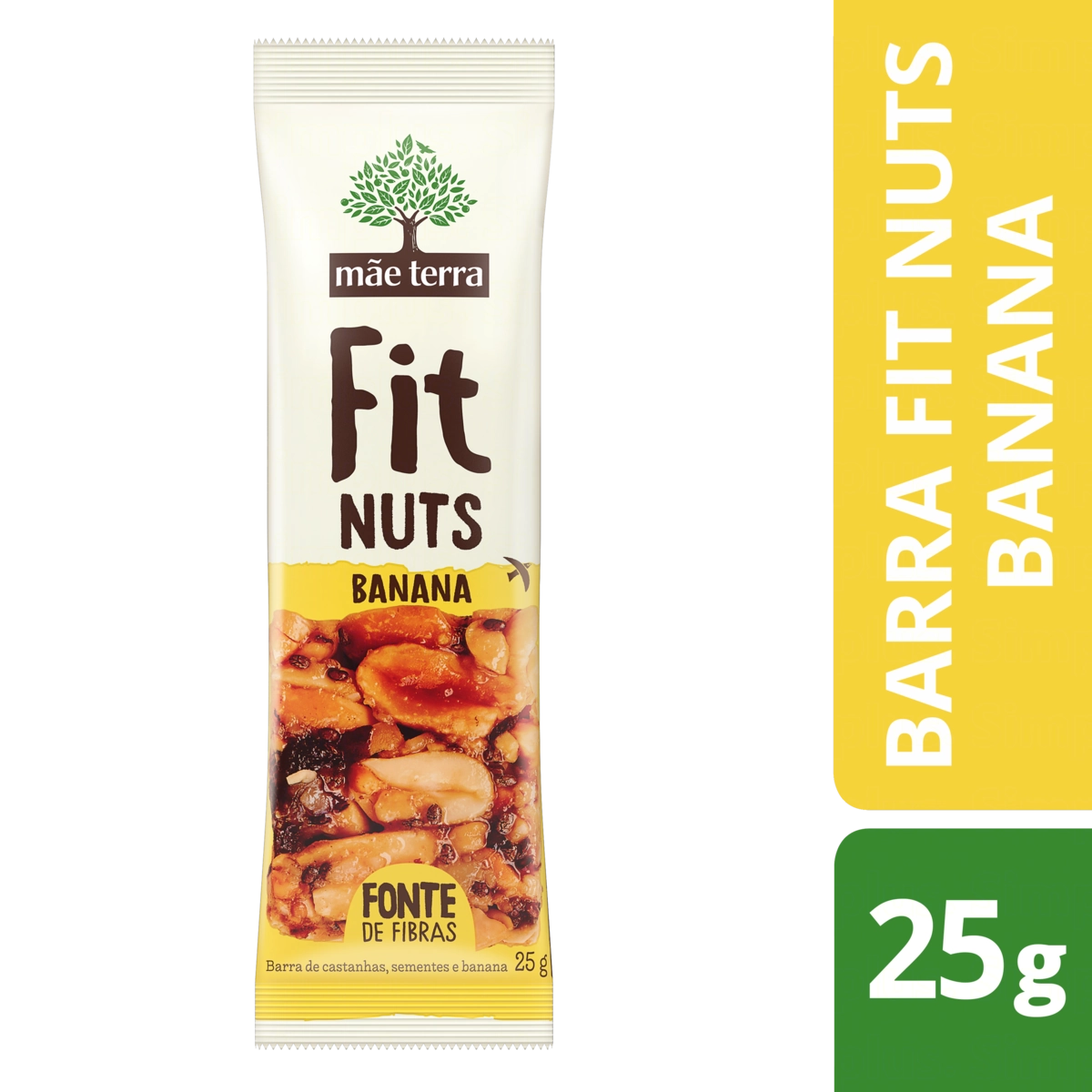 Barra de Nuts Banana Mãe Terra Fit Nuts Pacote 25g