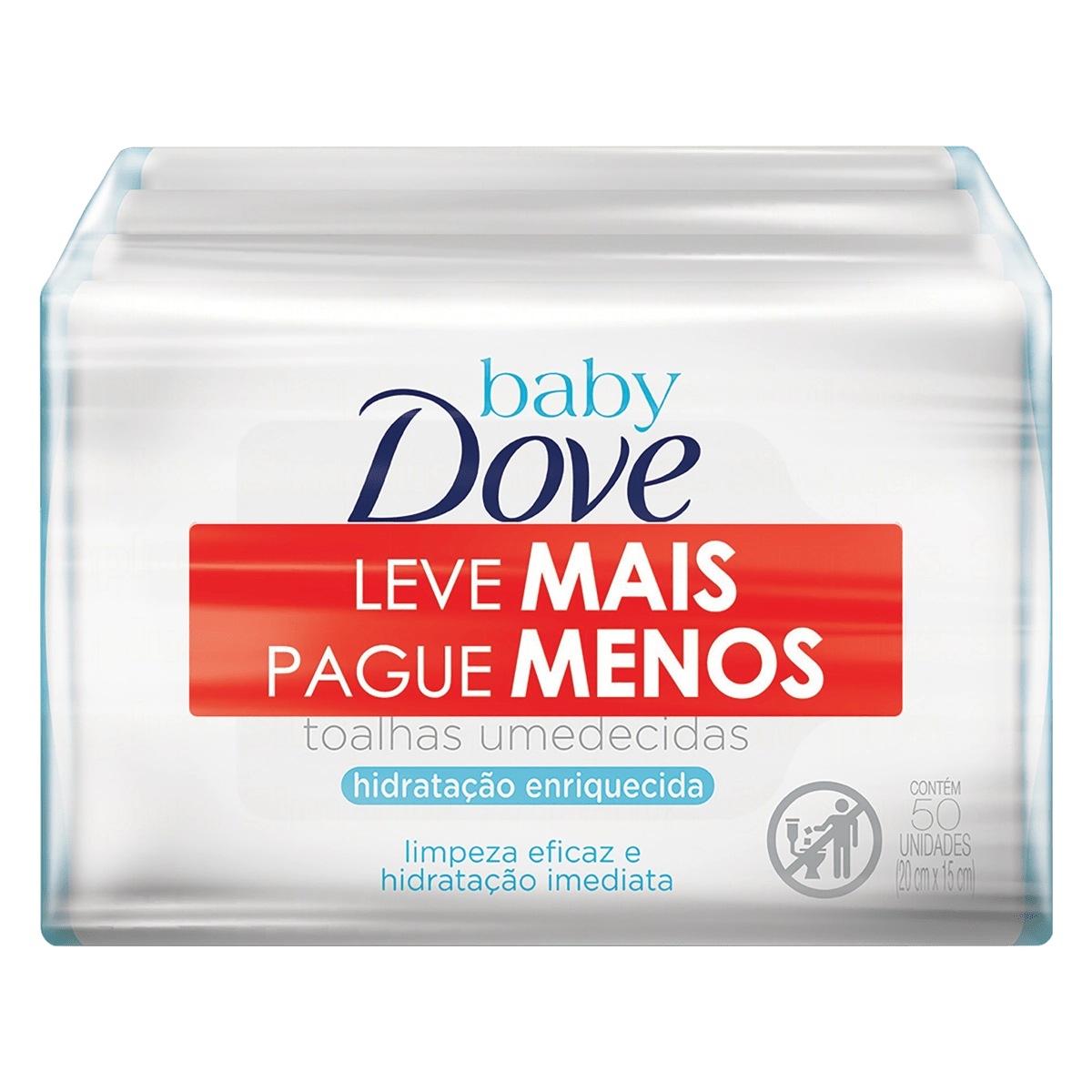 Pack Toalha Umedecida Infantil Hidratação Enriquecida Dove Baby Pacote 4 Unidades Leve Mais Pague Me