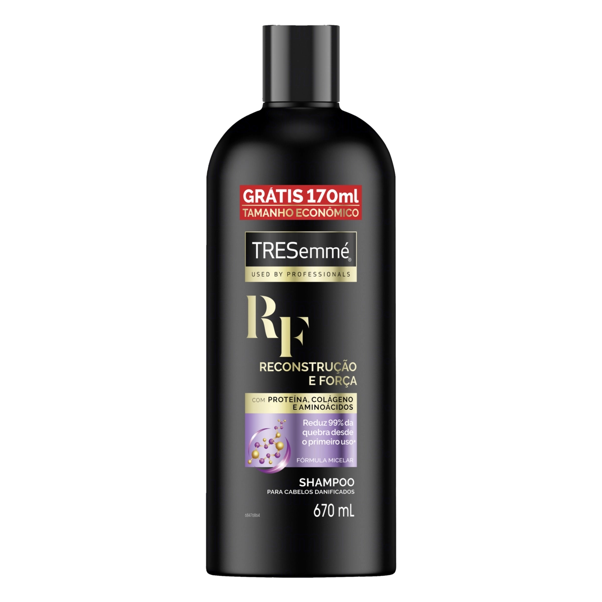 Shampoo Tresemmé Reconstrução e Força Frasco 670ml Grátis 170ml Tamanho Econômico