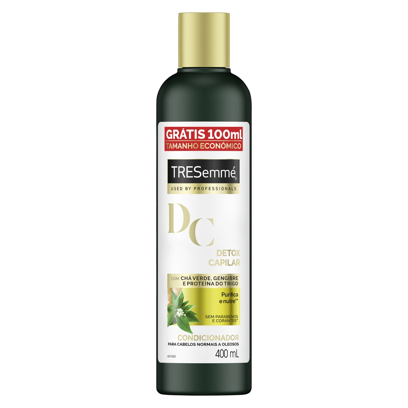 Condicionador Tresemmé Detox Capilar Frasco 400ml Grátis 100ml Tamanho Econômico