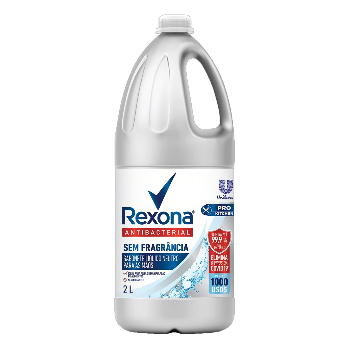 Sabonete Líquido Para As Mãos Antibacterial Sem Perfume Rexona Pro Kitchen Frasco 2l