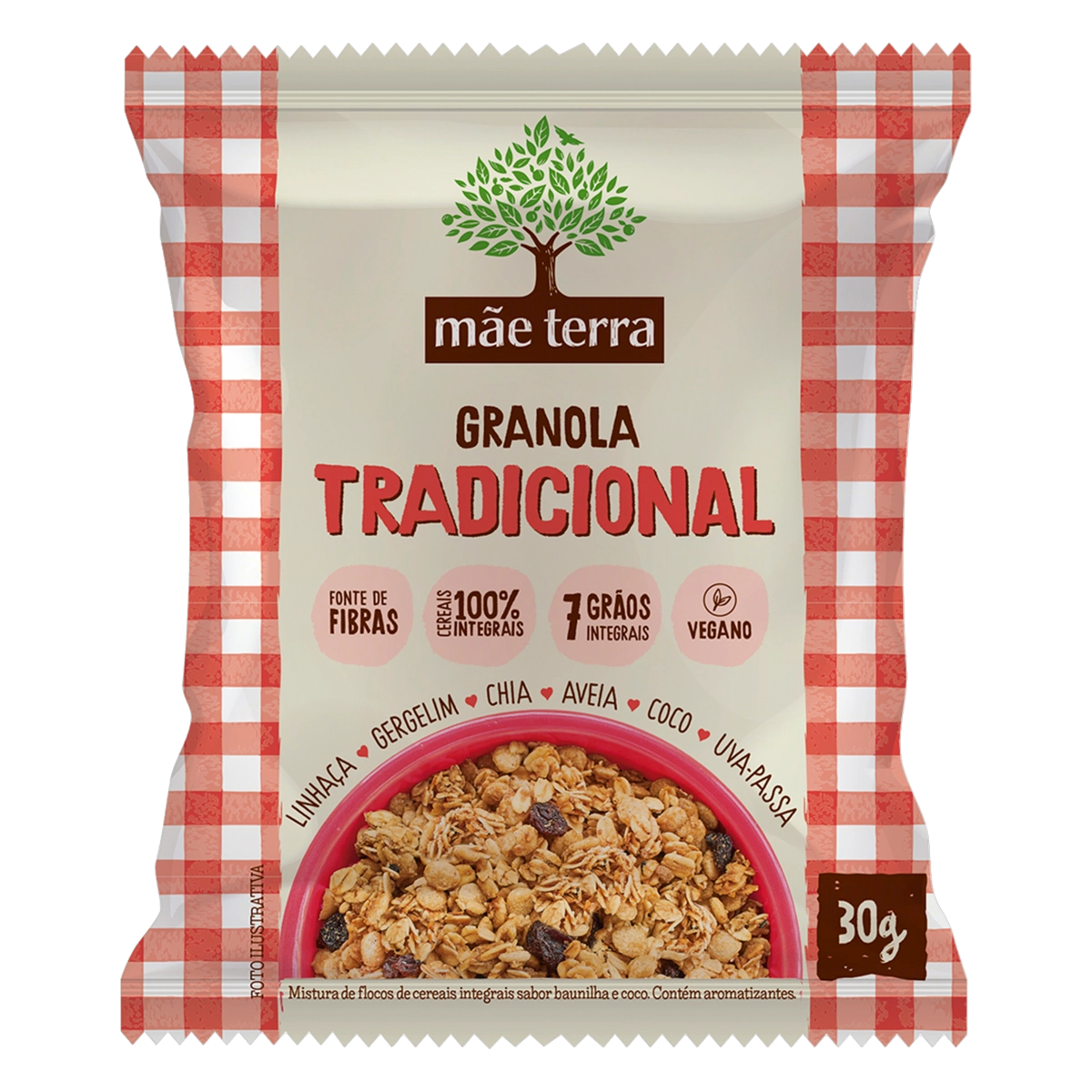 Granola Tradicional 7 Grãos Integrais Mãe Terra Pacote 30g