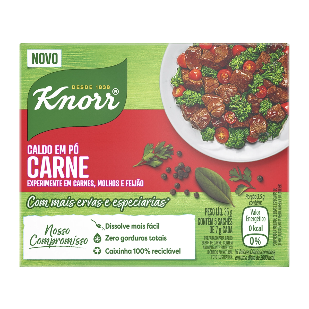 Caldo Pó Carne Knorr Caixa 35g 5 Unidades