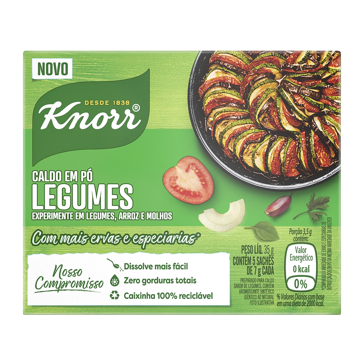 Caldo Pó Legumes Knorr Caixa 35g 5 Unidades