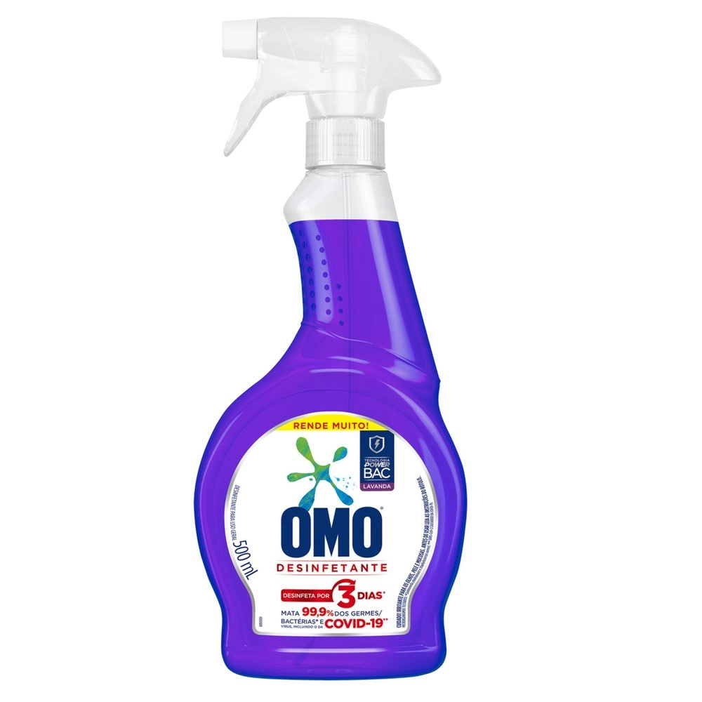 Desinfetante Uso Geral Lavanda Omo Frasco 500ml Borrifador