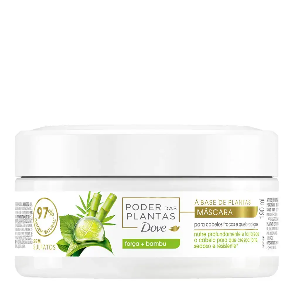Máscara Dove Poder das Plantas Força + Bambu Pote 190ml