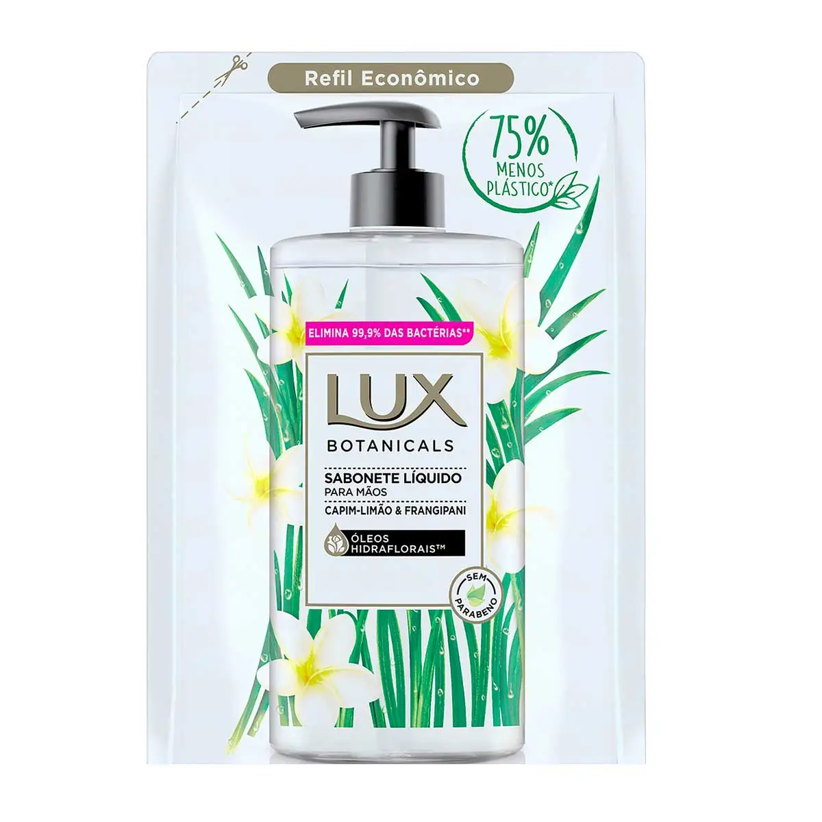 Sabonete Líquido para as Mãos Capim-Limão & Frangipani Lux Botanicals 440 ml Refil Econômico