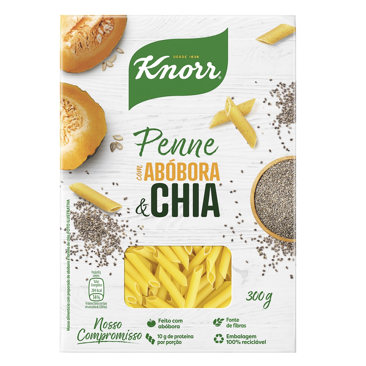 Macarrão com Abóbora e Chia Penne Knorr Caixa 300g