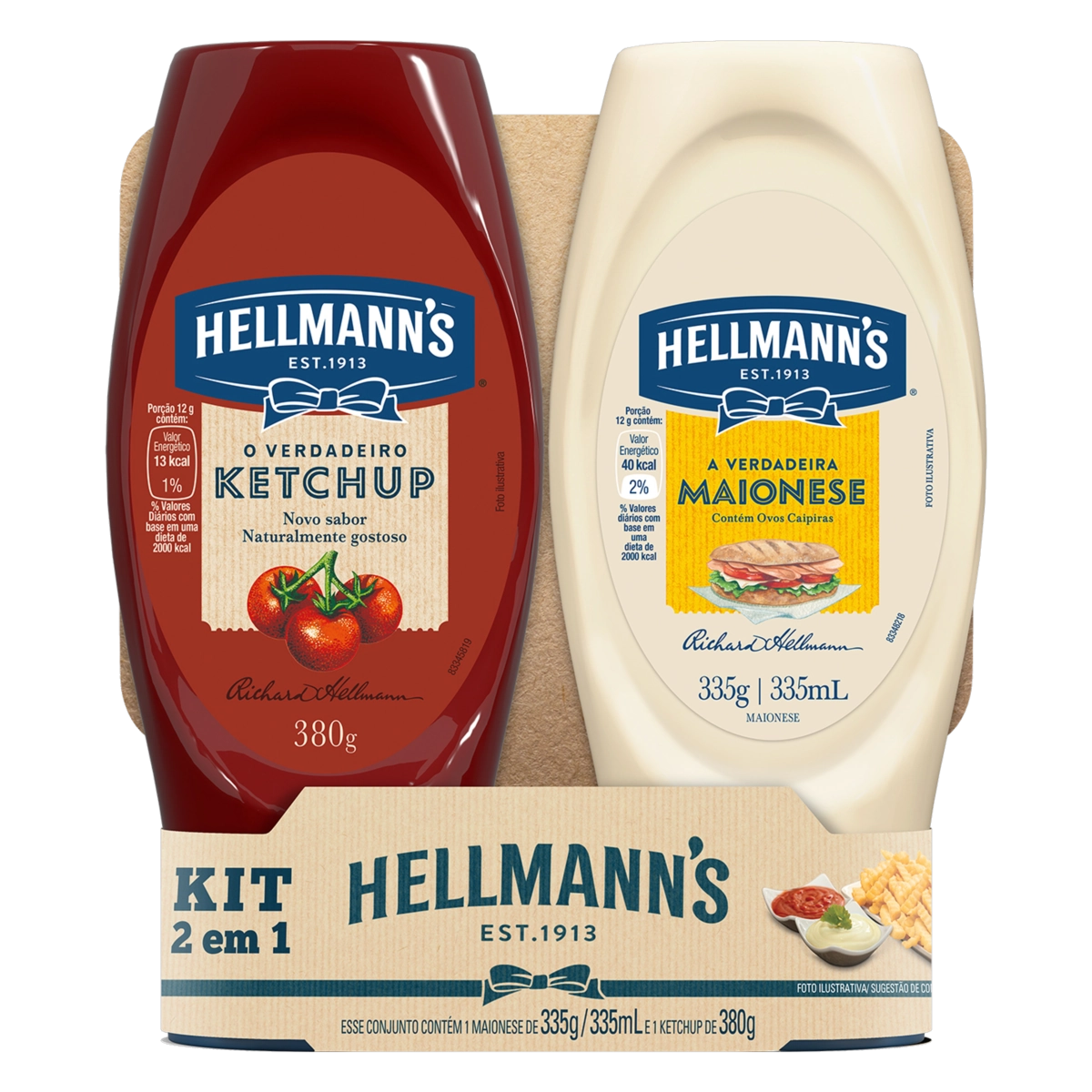 Kit Ketchup 380g + Maionese 335g Hellmann's Leve Mais Pague Menos