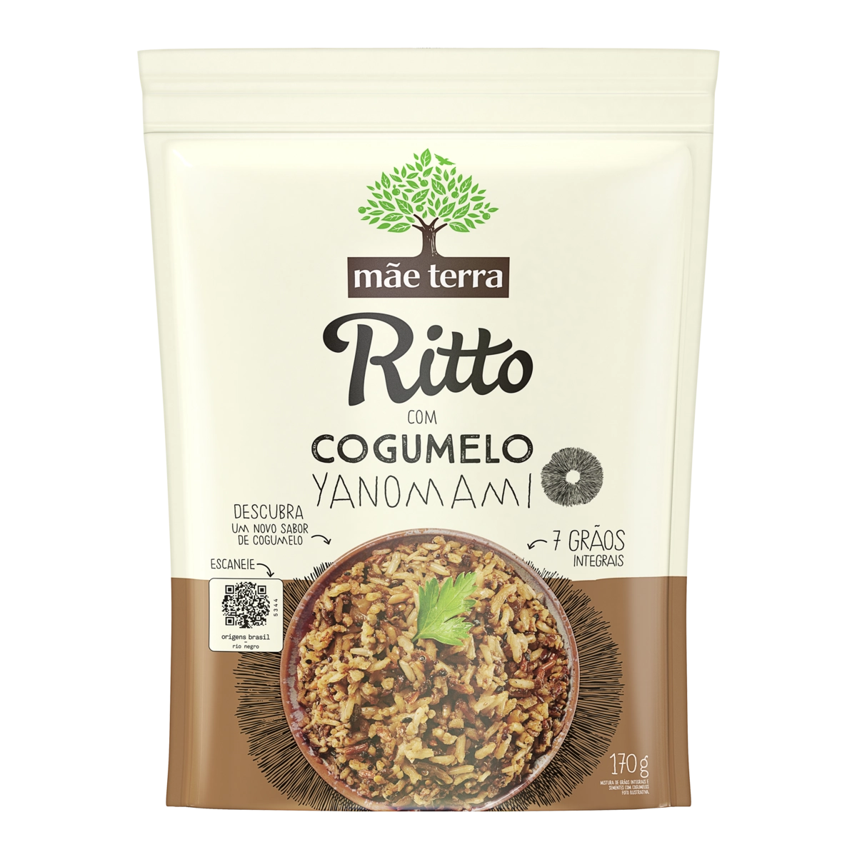 Ritto 7 Grãos Integrais com Cogumelo Yanomami Mãe Terra 170g