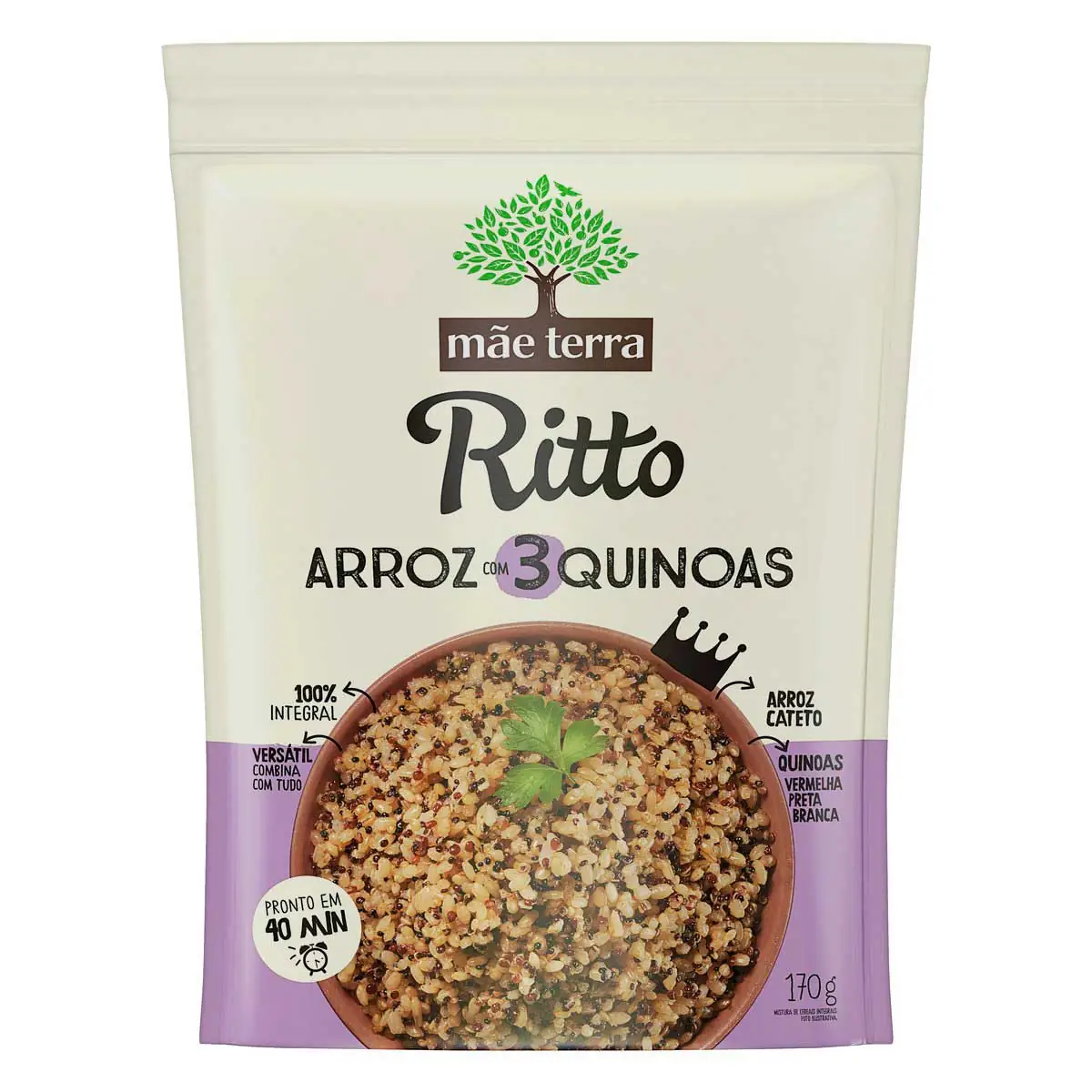 Arroz Integral Mãe Terra com 3 Quinoas Ritto Pouch 170 g