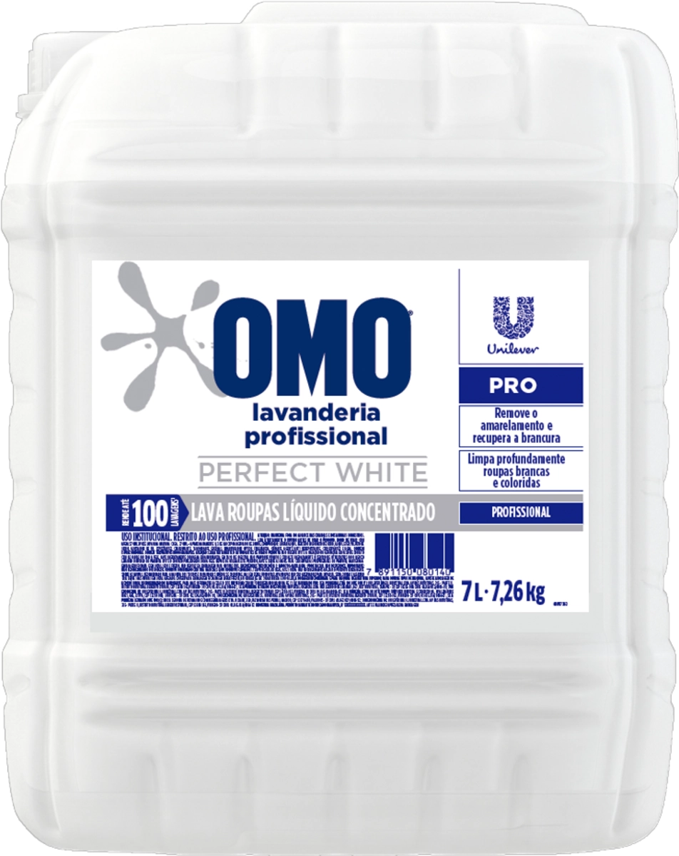 Lava Roupas Líquido Concentrado Omo Perfect White Pro Galão 7l