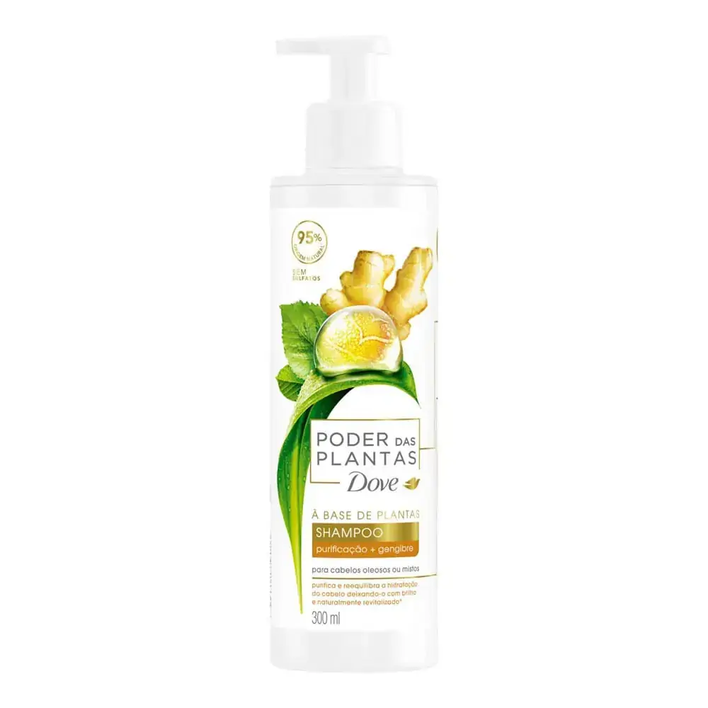 Shampoo Dove Poder das Plantas Purificação + Gengibre Frasco 300ml