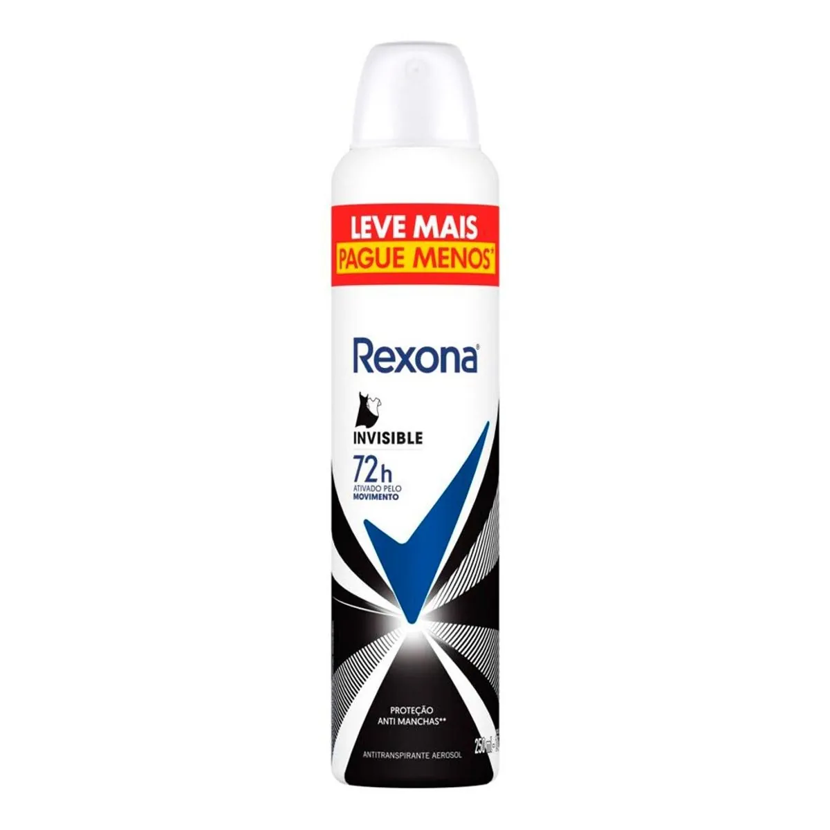 Desodorante Antitranspirante Aerosol Rexona Invisible 250 ml