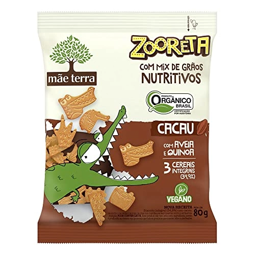 Biscoito Orgânico Infantil Mãe Terra Zooreta Cacau com Aveia e Quinoa 80 g