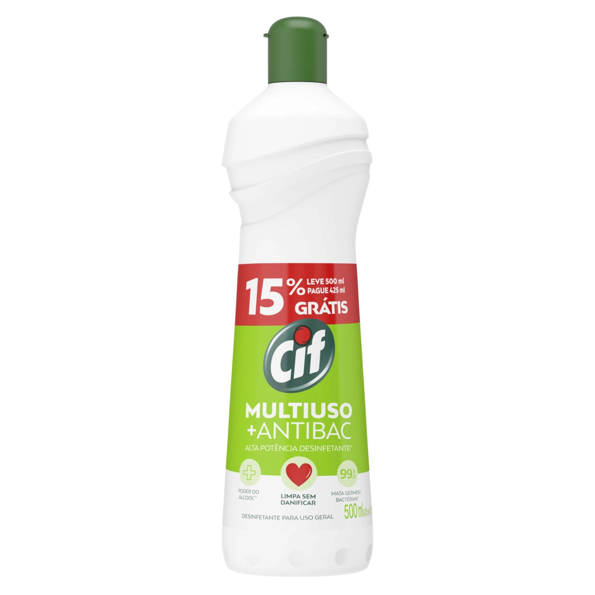Desinfetante Multiuso Cif Antibac Squeeze Leve 500ml Pague 425ml