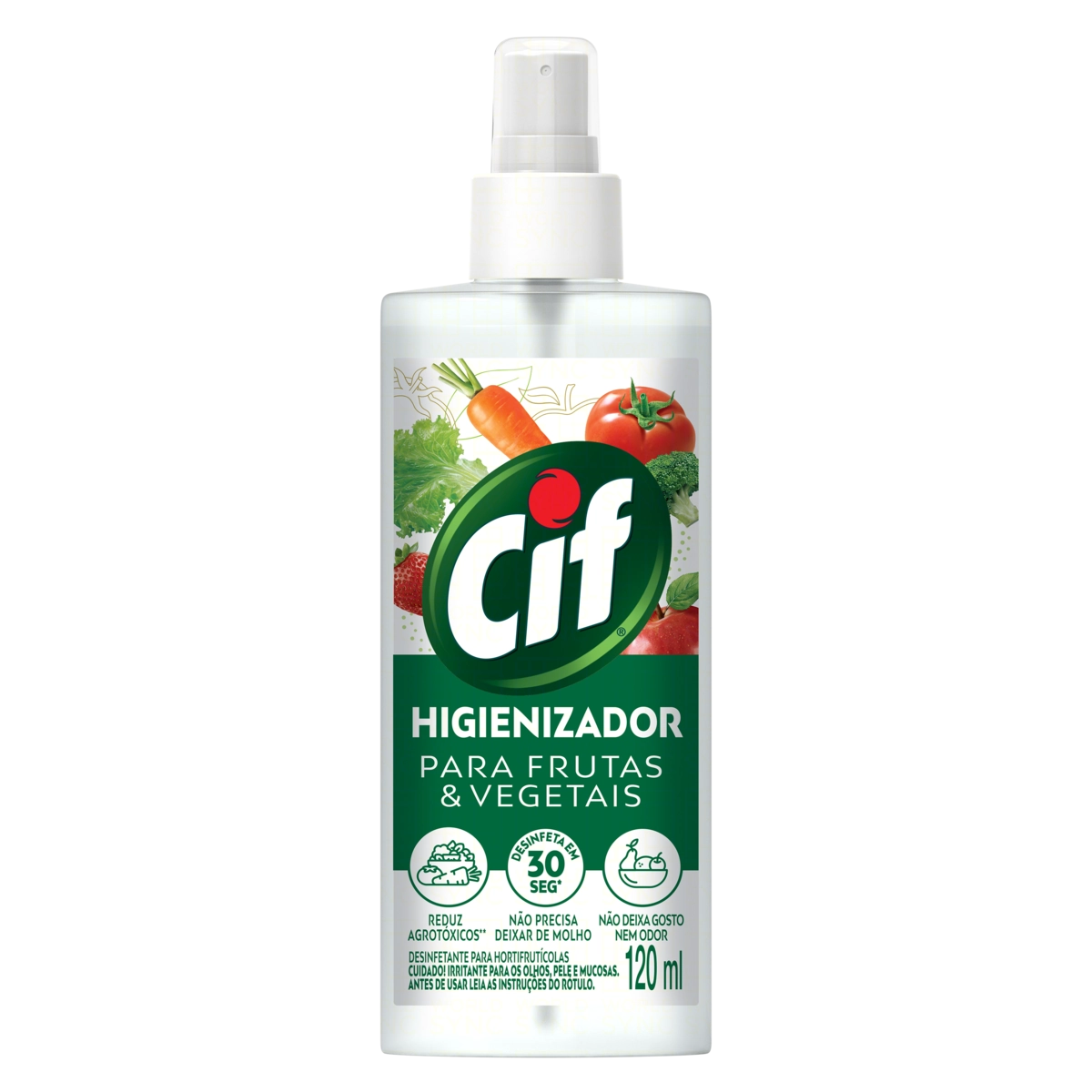 Higienizador Spray Para Frutas E Vegetais Cif Frasco 120ml
