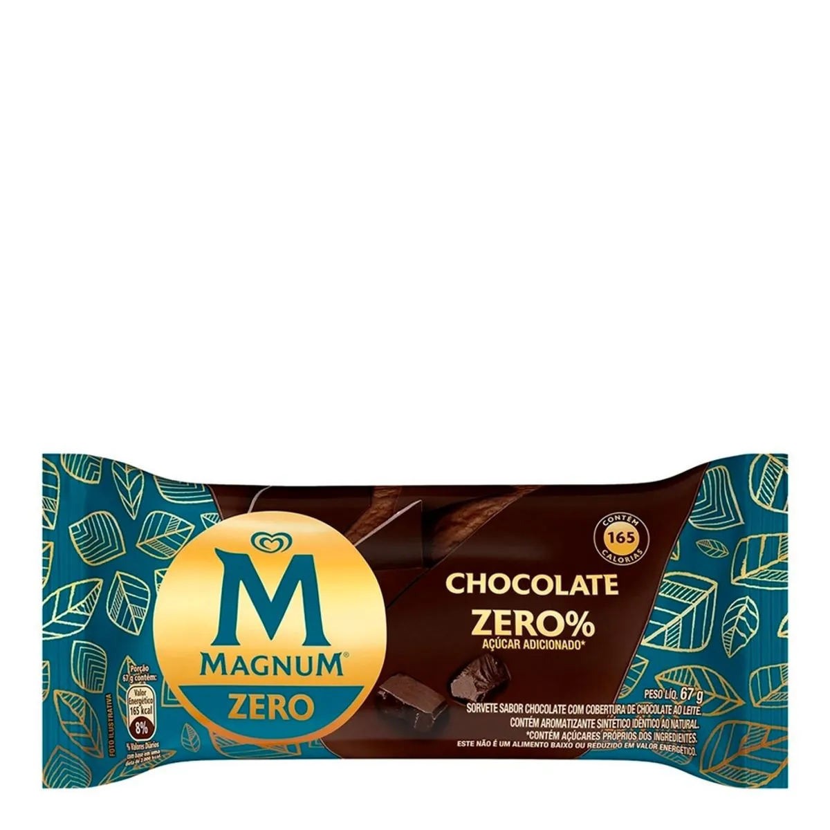 Sorvete Chocolate Cobertura Chocolate Magnum Zero Pacote 67g