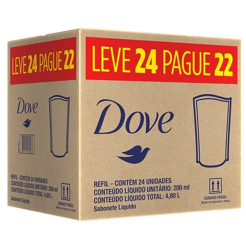 Sabonete Líquido Dove Nutrição Profunda Caixa 4,8l Refil Leve 24 Pague 22 Unidades
