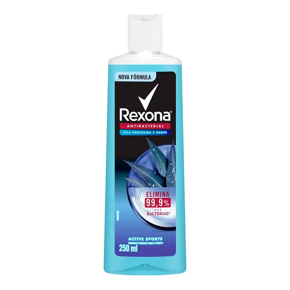 Sabonete Líquido Antibacterial Active Sports Rexona Frasco 250ml