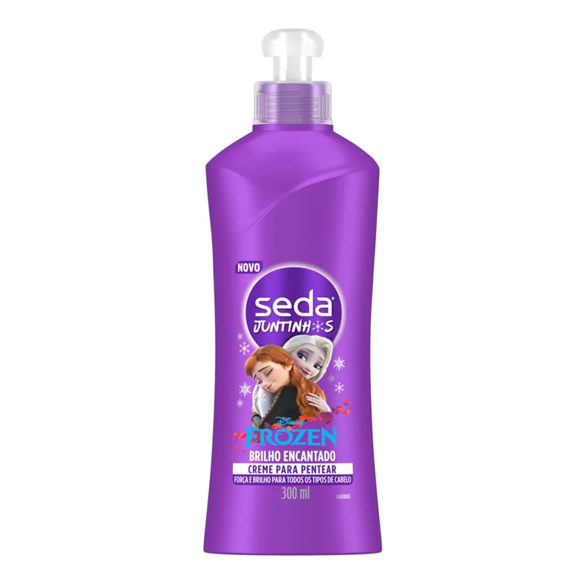 Creme para Pentear Infantil Frozen Seda Juntinhos Brilho Encantado Frasco 300 ml